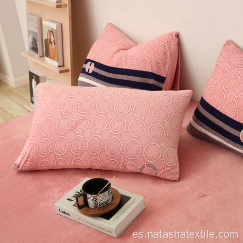 Juegos de cama de franela de leche de invierno de dormitorio de niños rosados
